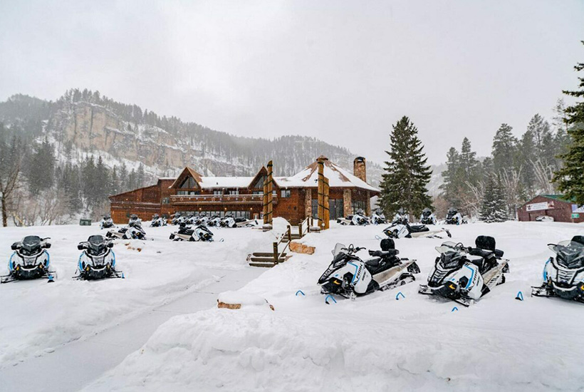 Dash through the Snow at Spearfish Canyon Lodge! Get a 8 Hour Snowmobile Rental AND $10 Food Certificate HALF PRICE NOW!