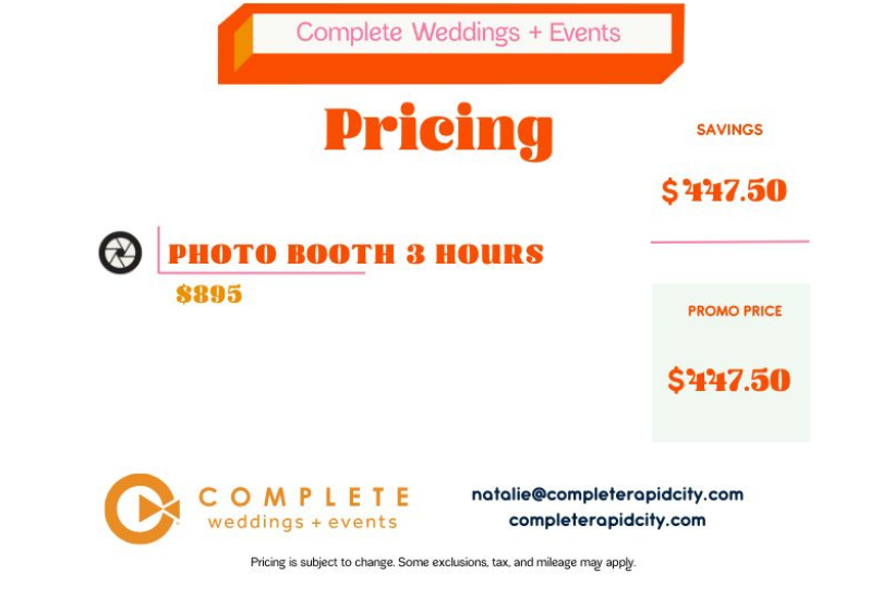 Click Big Deals - Hype Up Your CHRISTMAS PARTY OR EVENT With a Photo Booth from Complete Weddings & Events! GET 1/2 OFF - ONLY $447.50!