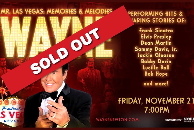 Wayne Newton LIVE at Deadwood Mountain Grand on Friday, November 21st! 1 voucher gets 2 tickets, JUST $49!